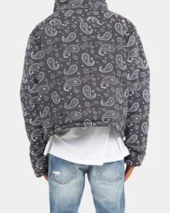 MNML Paisley Cropped Puffer Jacket Black -Champions Style 02040854 YB001 mens 0050