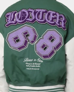 Loiter Ethereal Varsity Jacket Green 14 Loiter Ethereal Varsity Jacket Green -Champions Style 02041882 YG600 mens 0050