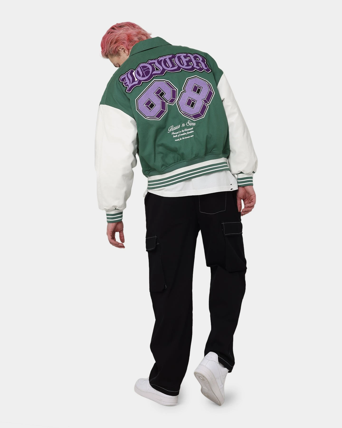 Loiter Ethereal Varsity Jacket Green 8 Loiter Ethereal Varsity Jacket Green - Image 8