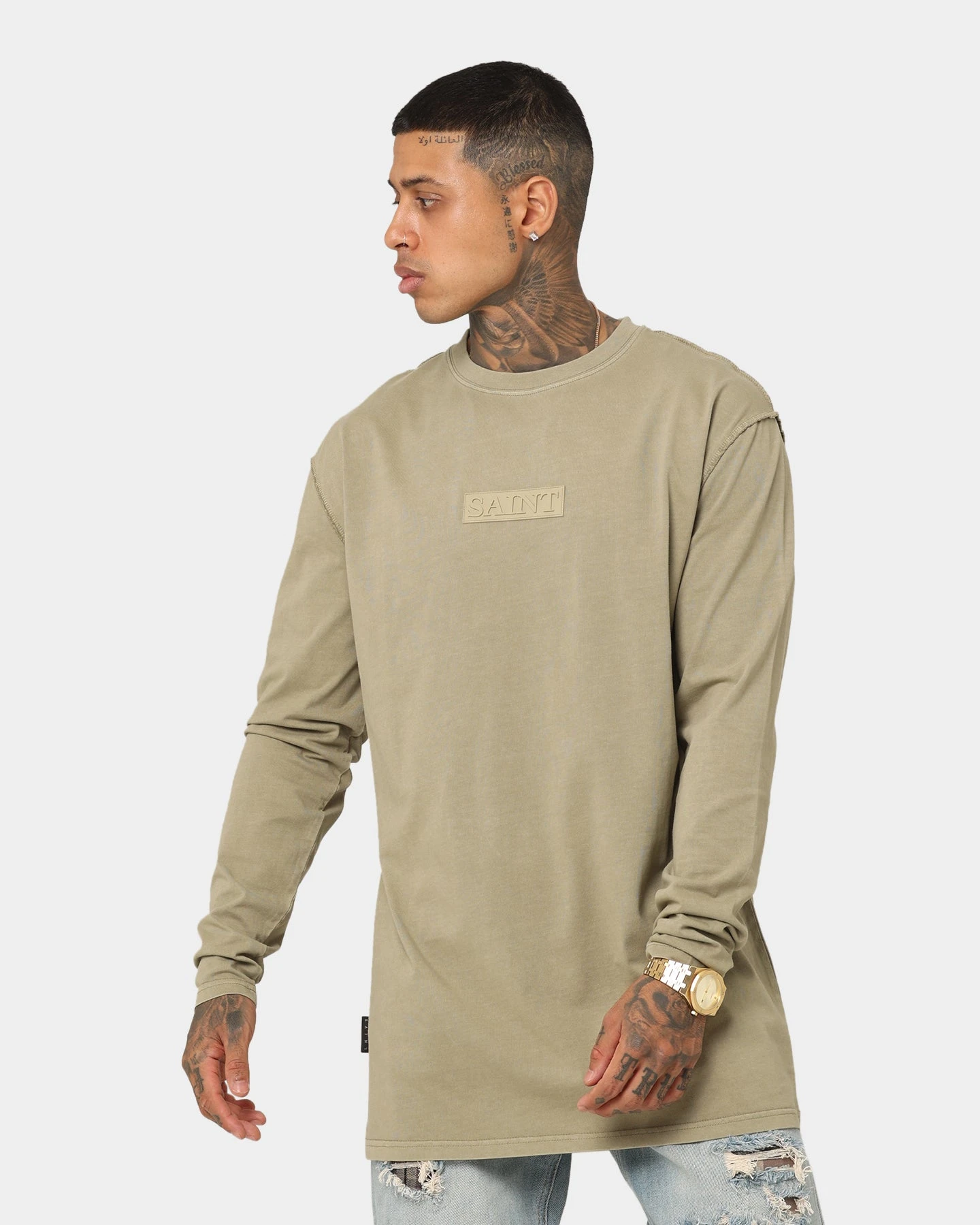 Saint Morta Meteor Long Sleeve T-Shirt Vintage Khaki 1 Saint Morta Meteor Long Sleeve T-Shirt Vintage Khaki