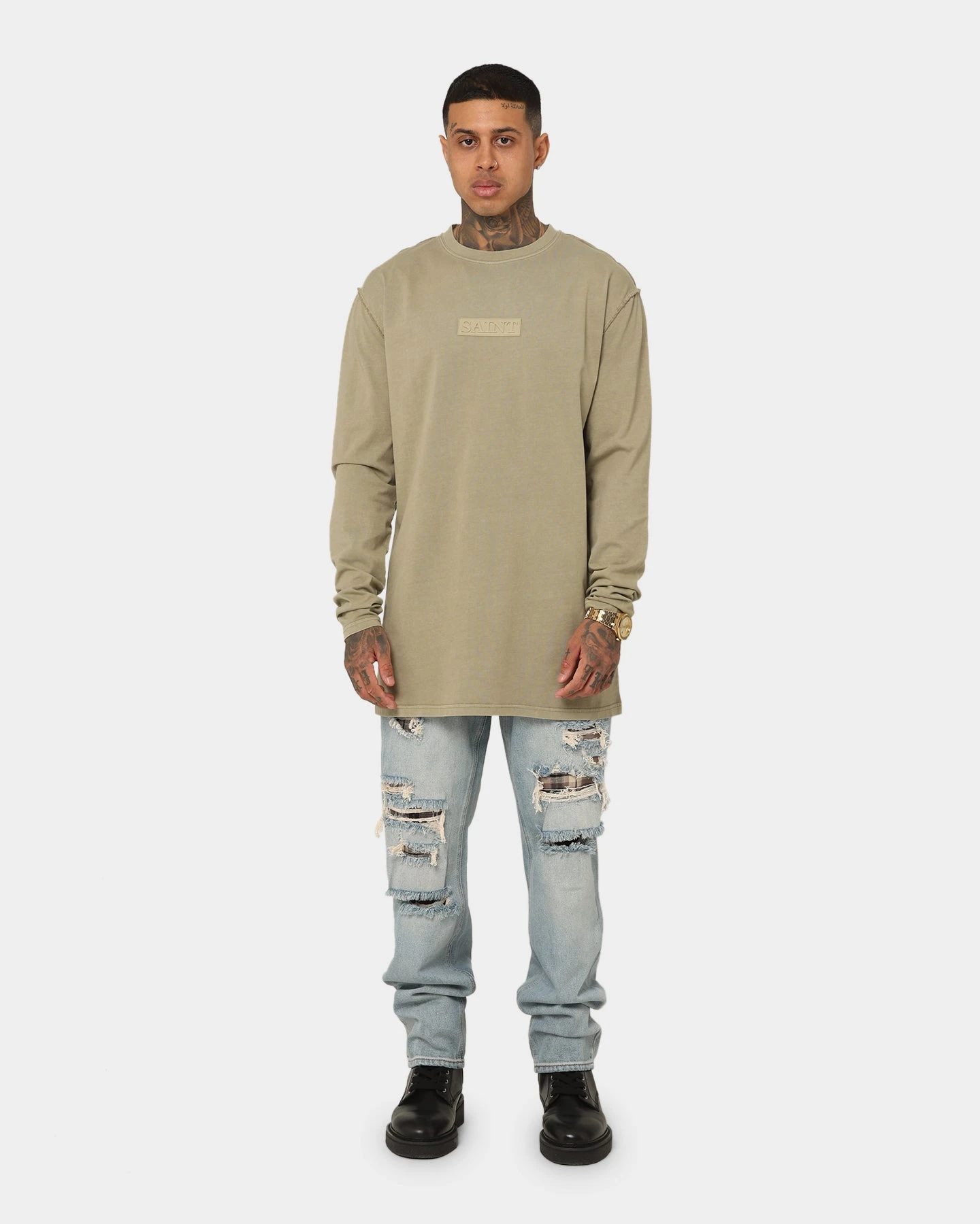 Saint Morta Meteor Long Sleeve T-Shirt Vintage Khaki 8 Saint Morta Meteor Long Sleeve T-Shirt Vintage Khaki - Image 8