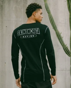 Saint Morta Pro Racing Long Sleeve T-Shirt Black 14 Saint Morta Pro Racing Long Sleeve T-Shirt Black -Champions Style 02042352 YB001 mens 0022