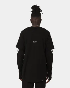 The Anti Order Anti Sport Layered Long Sleeve T-Shirt Black/White -Champions Style 02042517 YB012 mens 040