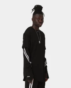 The Anti Order Anti Sport Layered Long Sleeve T-Shirt Black/White -Champions Style 02042517 YB012 mens 050