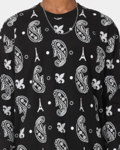 Carré Big Bandana Oversized T-Shirt Black -Champions Style 02042713 YB001 mens 030