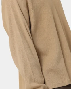 MNML Heavy Thermal Long Sleeve T-Shirt Brown -Champions Style 02042877 YX300 mens 0070