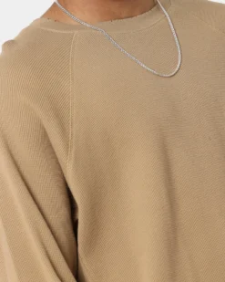 MNML Heavy Thermal Long Sleeve T-Shirt Brown -Champions Style 02042877 YX300 mens 0080