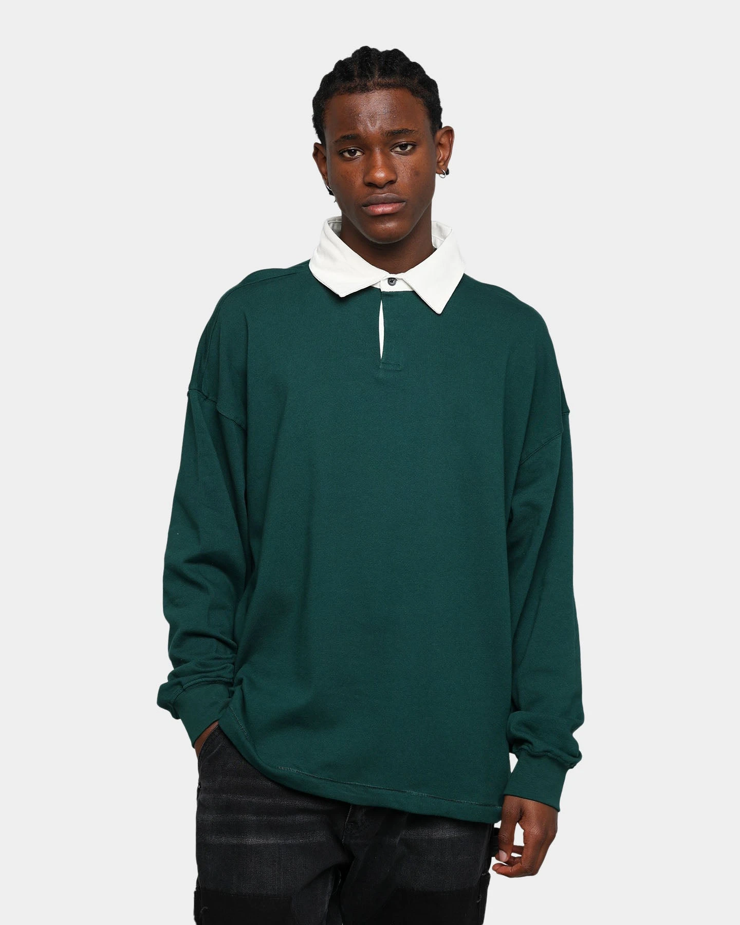 MNML Oversized Rugby Shirt Green 1 MNML Oversized Rugby Shirt Green