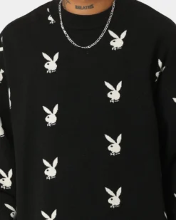 Playboy By CK Bunny Knit Sweater Black 9 Playboy By CK Bunny Knit Sweater Black -Champions Style 02043357 YB001 mens 0030