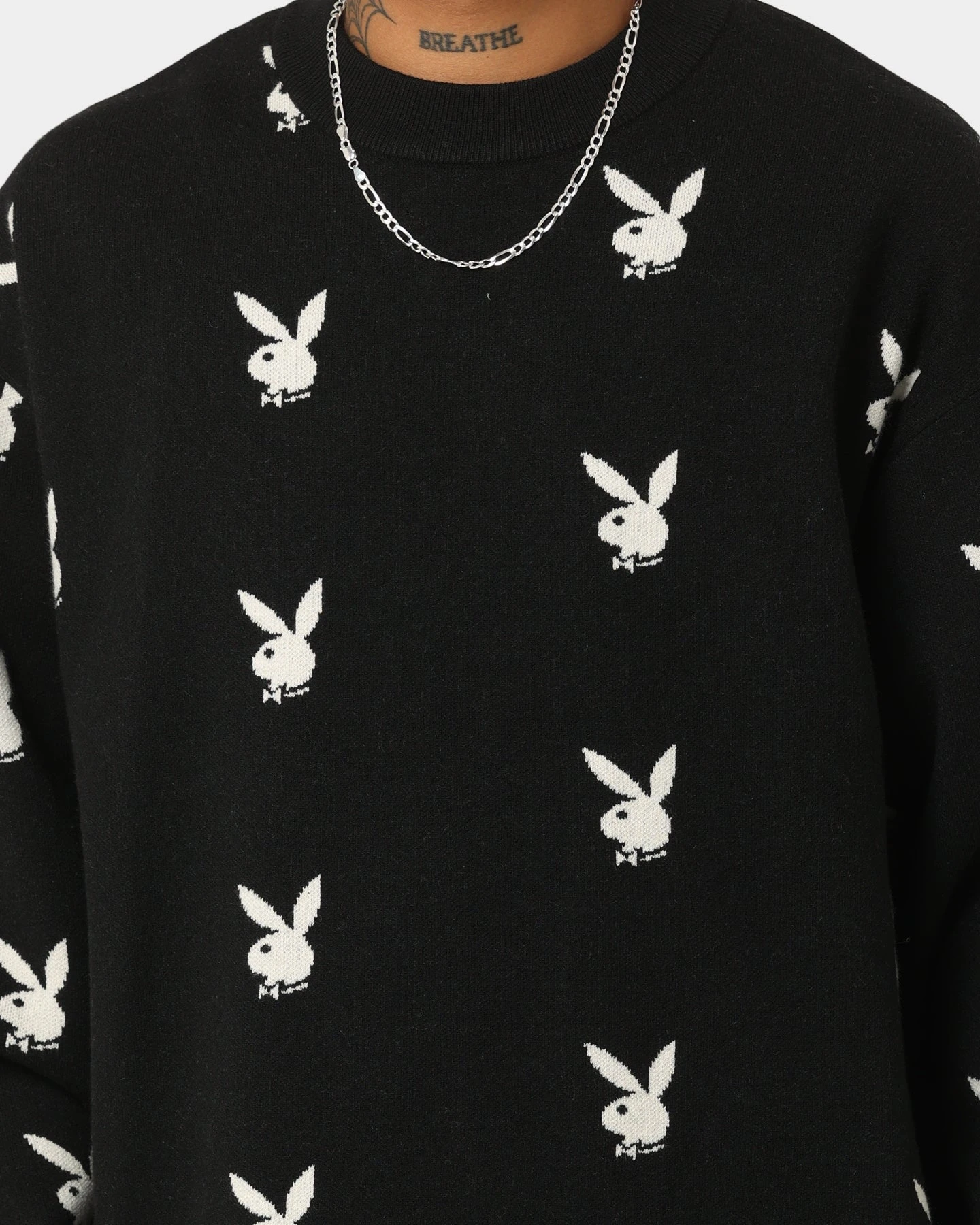 Playboy By CK Bunny Knit Sweater Black 3 Playboy By CK Bunny Knit Sweater Black - Image 3
