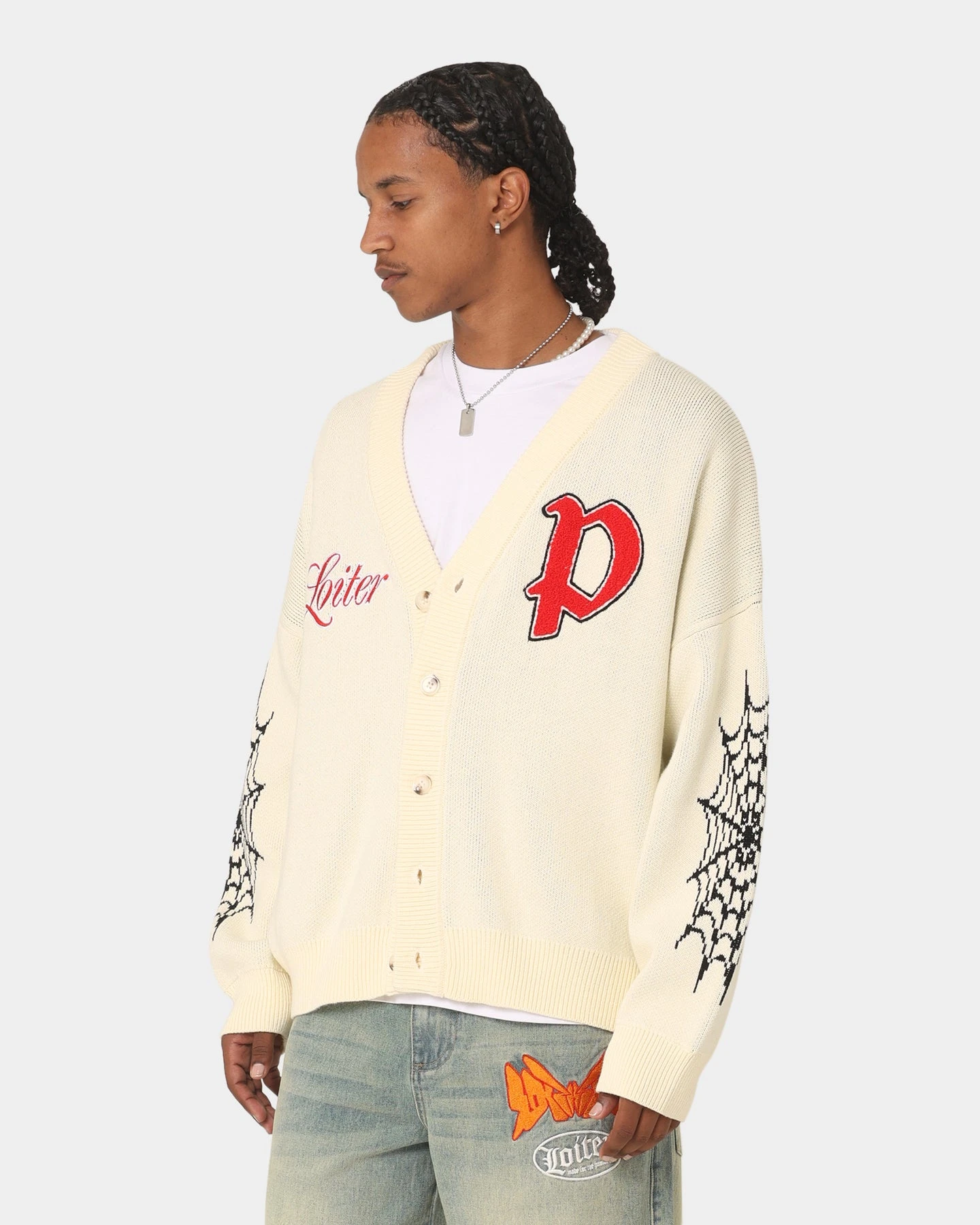 Loiter Spider Cardigan Cream 8 Loiter Spider Cardigan Cream - Image 8
