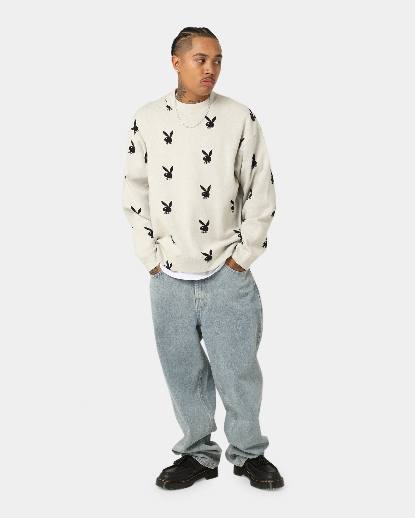 Playboy By CK Bunny Knit Sweater V2 Off White 2 Playboy By CK Bunny Knit Sweater V2 Off White - Image 2