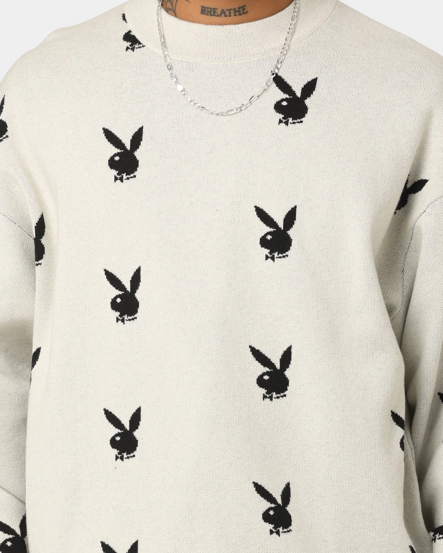 Playboy By CK Bunny Knit Sweater V2 Off White 3 Playboy By CK Bunny Knit Sweater V2 Off White - Image 3