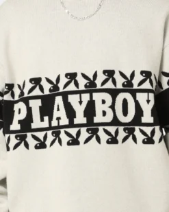 Playboy By CK Cozy Knit Sweater V2 Off White/Black 9 Playboy By CK Cozy Knit Sweater V2 Off White/Black -Champions Style 02044056 YO240 mens 0030