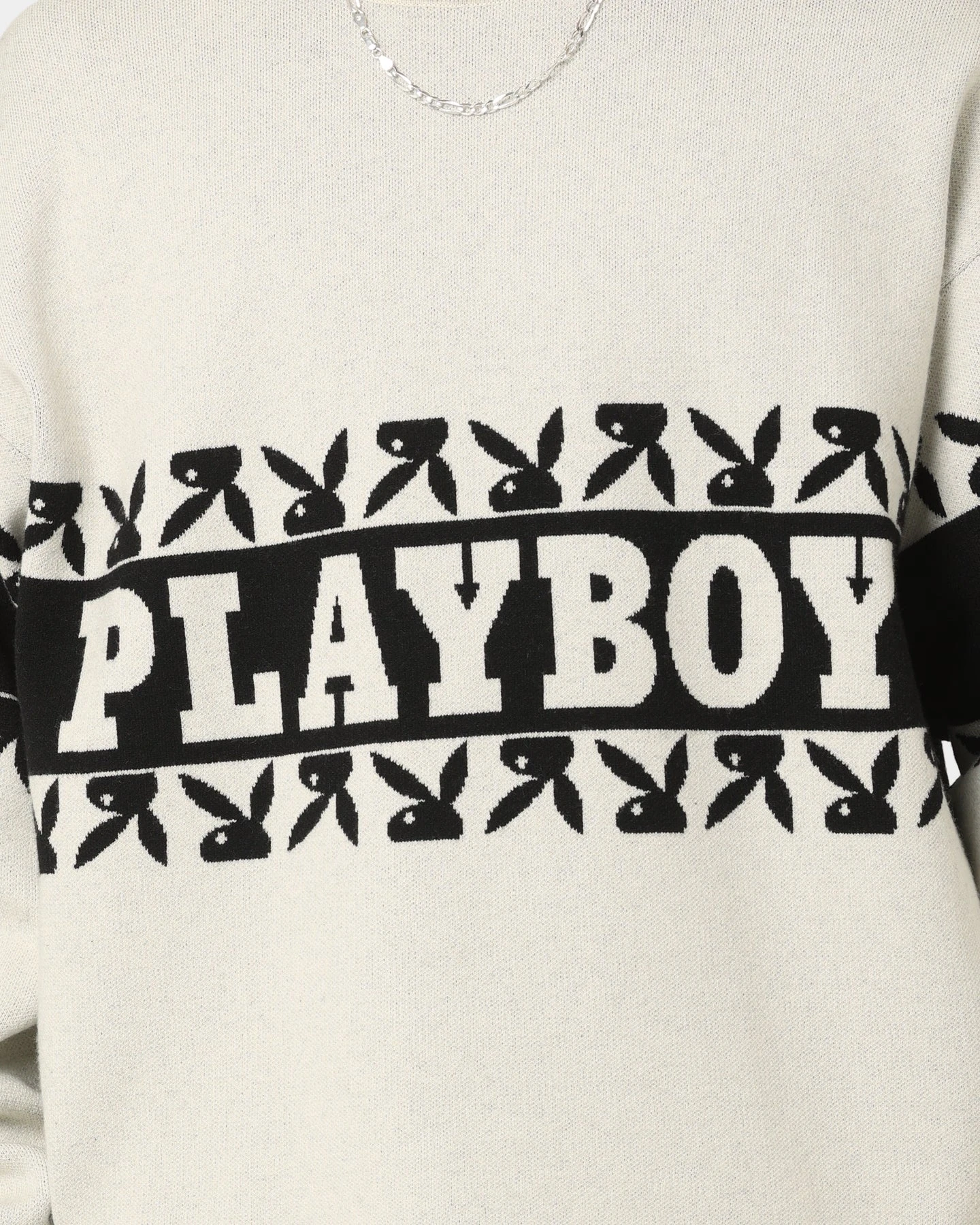 Playboy By CK Cozy Knit Sweater V2 Off White/Black 3 Playboy By CK Cozy Knit Sweater V2 Off White/Black - Image 3