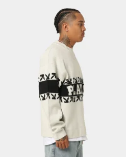 Playboy By CK Cozy Knit Sweater V2 Off White/Black 11 Playboy By CK Cozy Knit Sweater V2 Off White/Black -Champions Style 02044056 YO240 mens 0050