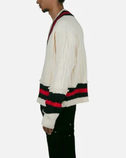 MNML Classic V Neck Sweater Off White 9 MNML Classic V Neck Sweater Off White -Champions Style 02044458 YO007 mens 000030