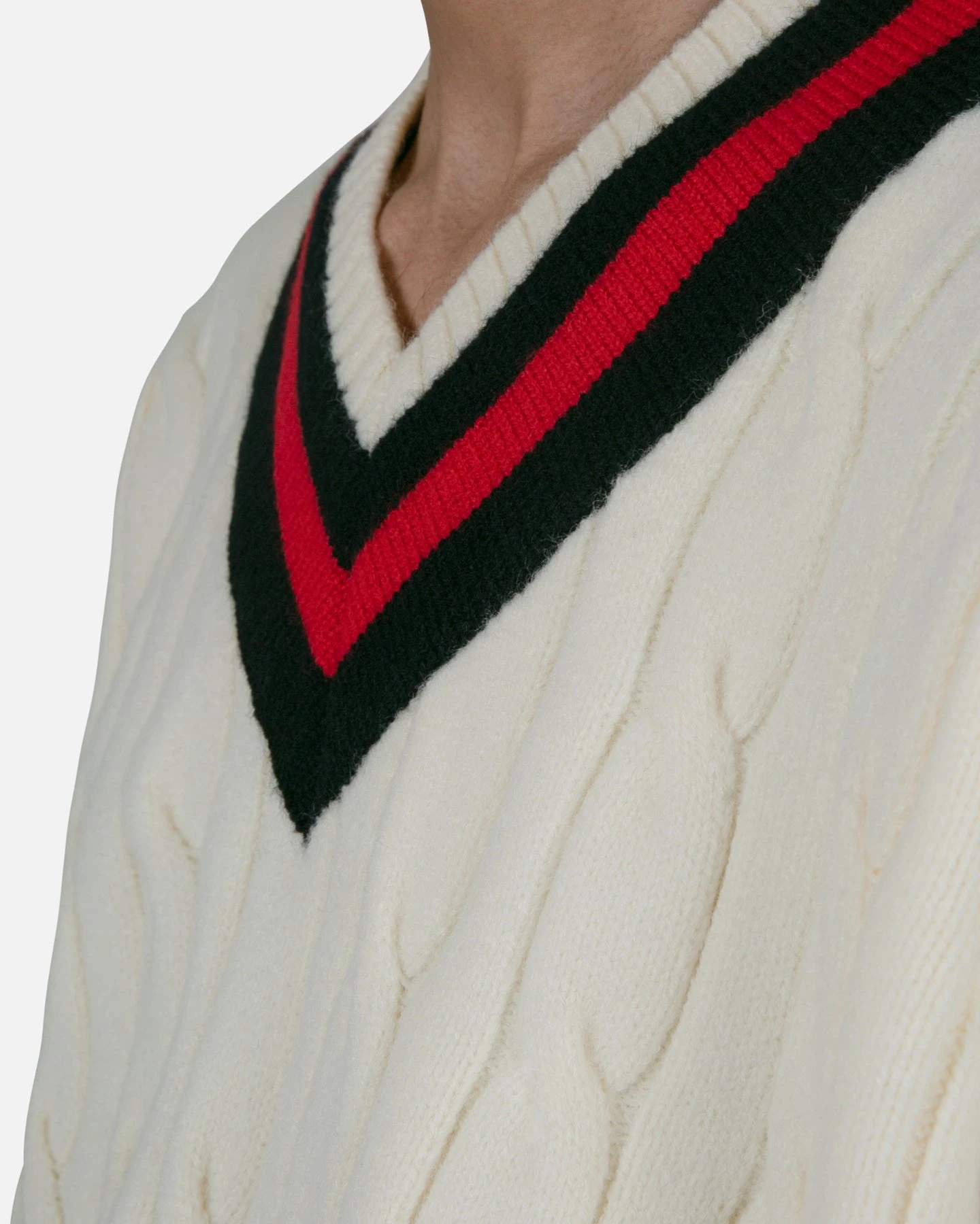 MNML Classic V Neck Sweater Off White 6 MNML Classic V Neck Sweater Off White - Image 6