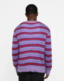 MNML Striped Mohair Sweater Purple -Champions Style 02044644 YP200 mens 0040
