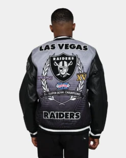 Pro Standard Las Vegas Raiders Remix Varsity Jacket Black -Champions Style 02044652 YB001 mens 0050