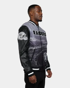 Pro Standard Las Vegas Raiders Remix Varsity Jacket Black -Champions Style 02044652 YB001 mens 0060
