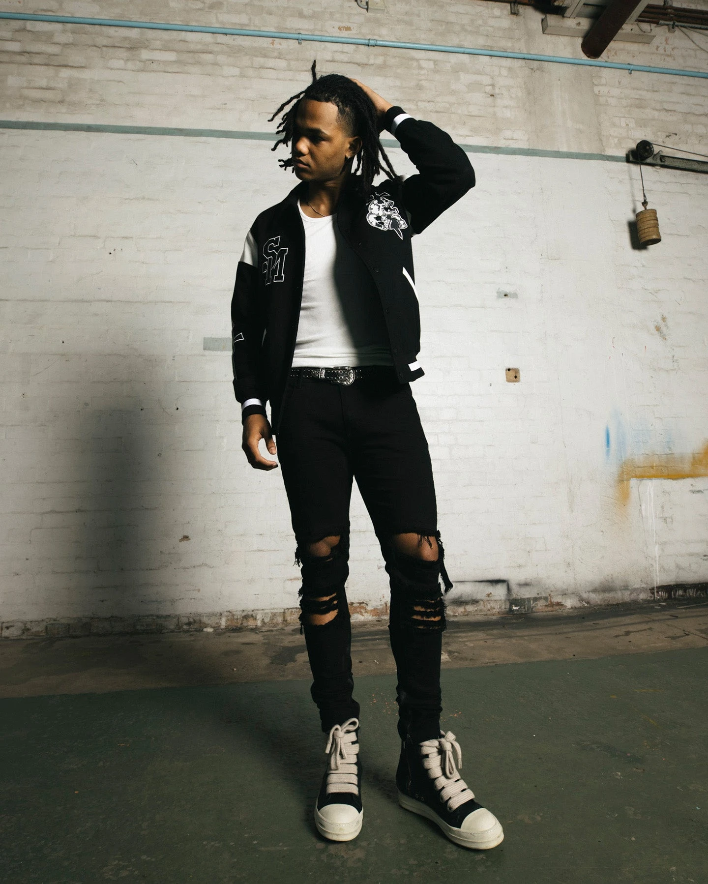 Saint Morta La Rambla Varsity Jacket Black/White 3 Saint Morta La Rambla Varsity Jacket Black/White - Image 3