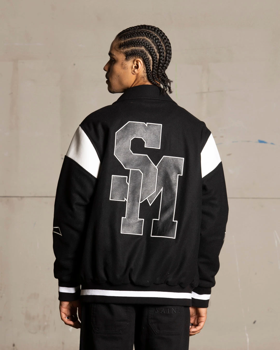 Saint Morta La Rambla Varsity Jacket Black/White 4 Saint Morta La Rambla Varsity Jacket Black/White - Image 4