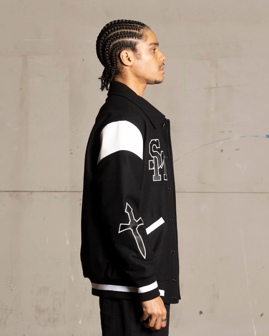 Saint Morta La Rambla Varsity Jacket Black/White 8 Saint Morta La Rambla Varsity Jacket Black/White - Image 8