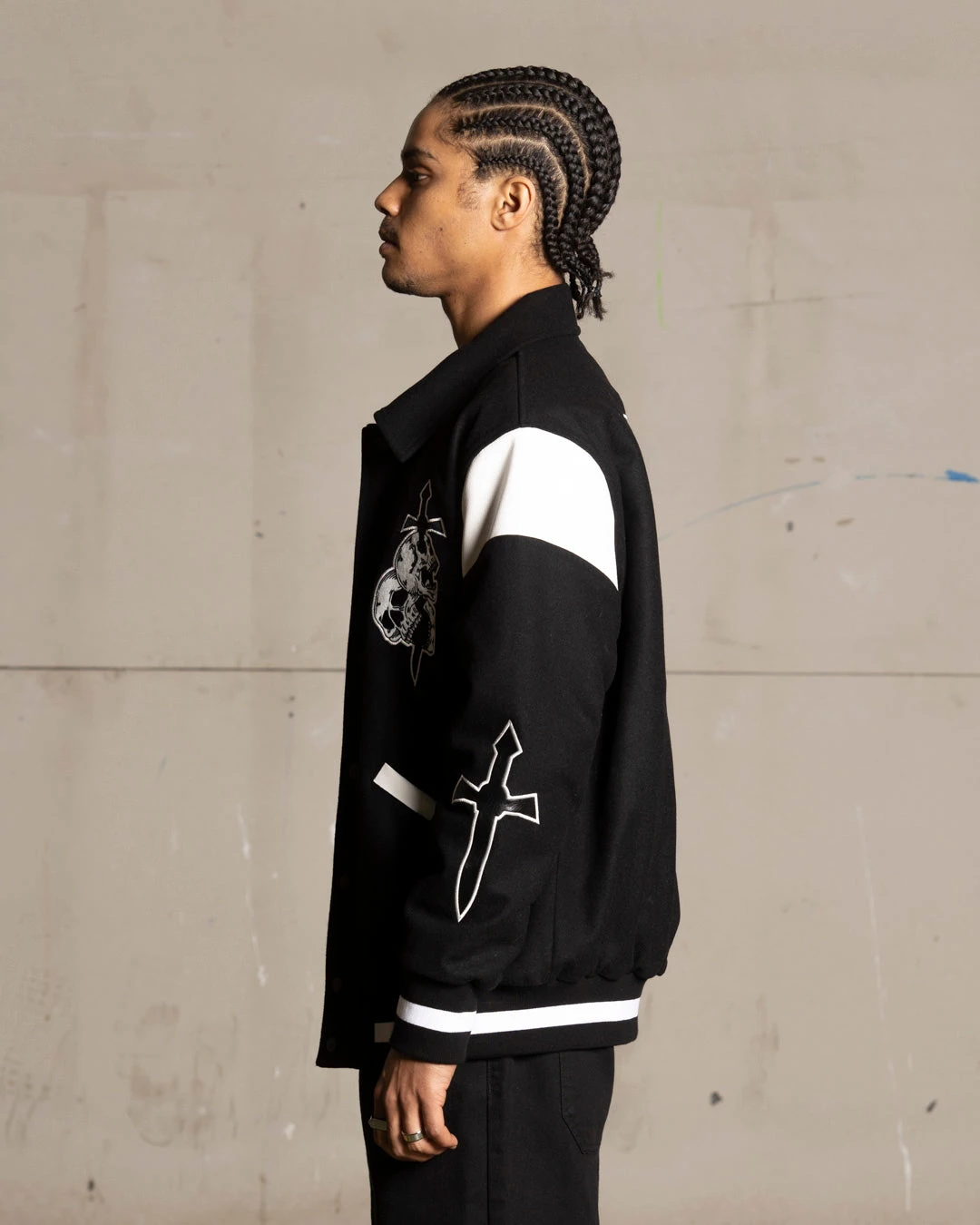 Saint Morta La Rambla Varsity Jacket Black/White 9 Saint Morta La Rambla Varsity Jacket Black/White - Image 9