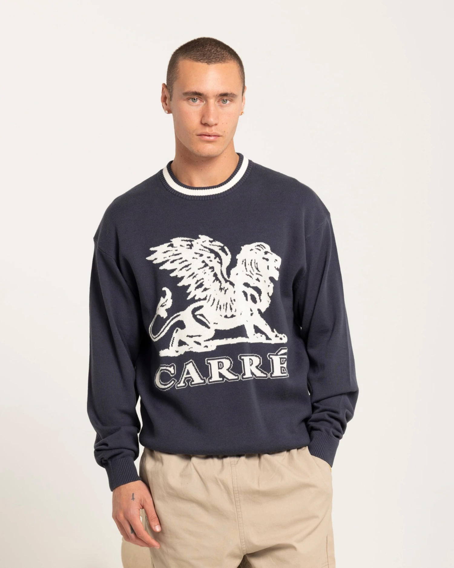 Carré Brave Knitted Sweater Navy 1 Carré Brave Knitted Sweater Navy