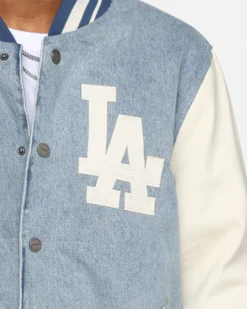 Pro Standard Los Angeles Dodgers Varsity Blue Jacket Denim/Linen -Champions Style 02045224 YD911 mens 00030