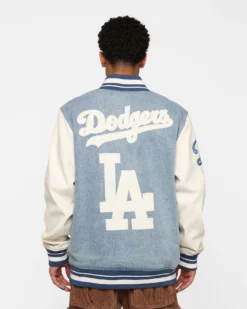 Pro Standard Los Angeles Dodgers Varsity Blue Jacket Denim/Linen -Champions Style 02045224 YD911 mens 00040