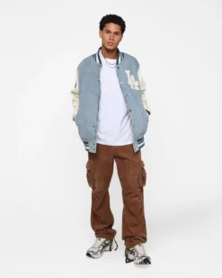 Pro Standard Los Angeles Dodgers Varsity Blue Jacket Denim/Linen -Champions Style 02045224 YD911 mens 00070