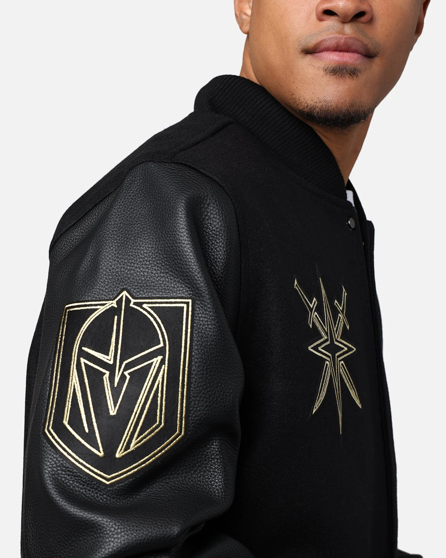 Pro Standard Vegas Golden Knights 'Black & Gold' Varsity Jacket Jet Black 10 Pro Standard Vegas Golden Knights 'Black & Gold' Varsity Jacket Jet Black - Image 10