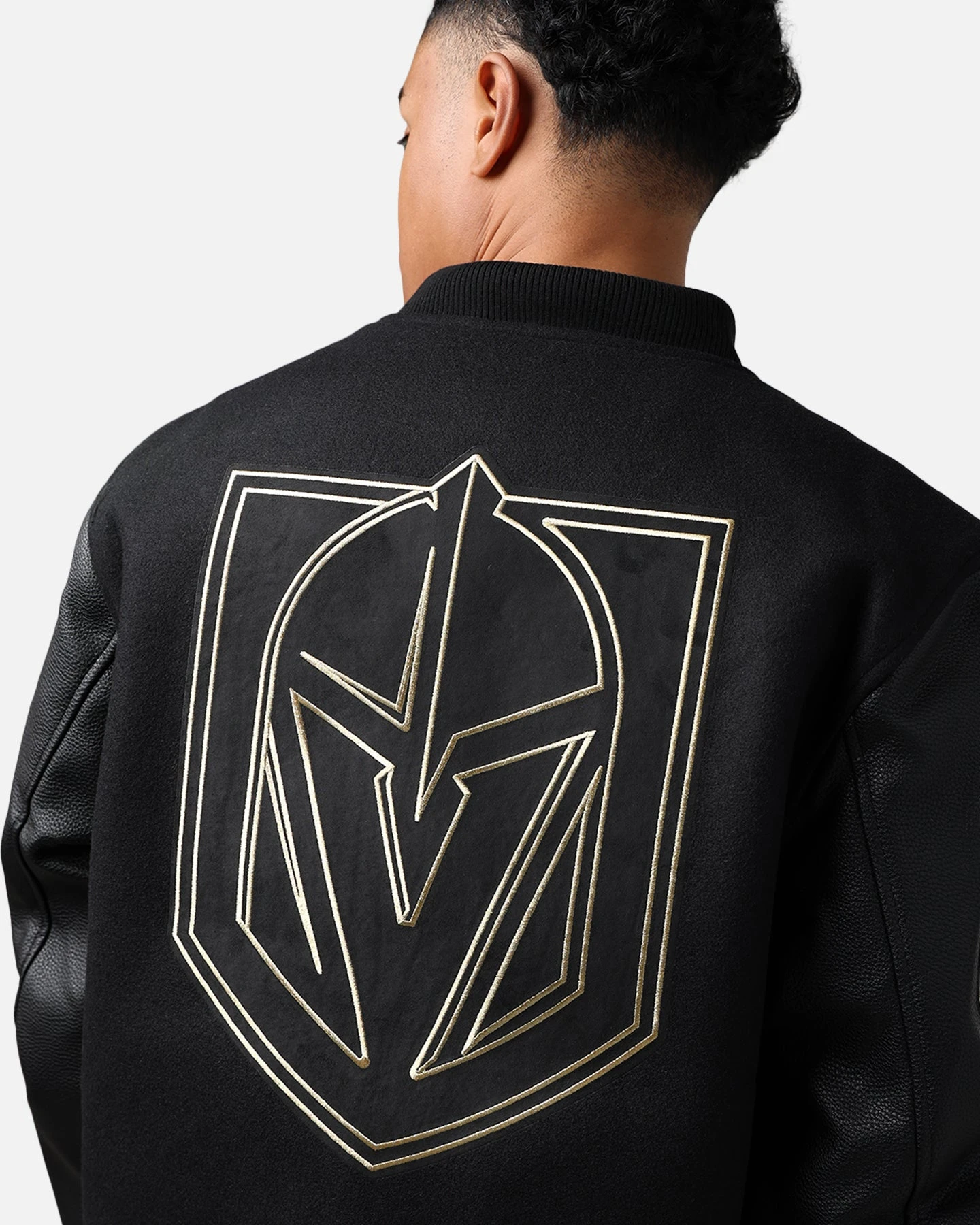 Pro Standard Vegas Golden Knights 'Black & Gold' Varsity Jacket Jet Black 12 Pro Standard Vegas Golden Knights 'Black & Gold' Varsity Jacket Jet Black - Image 12