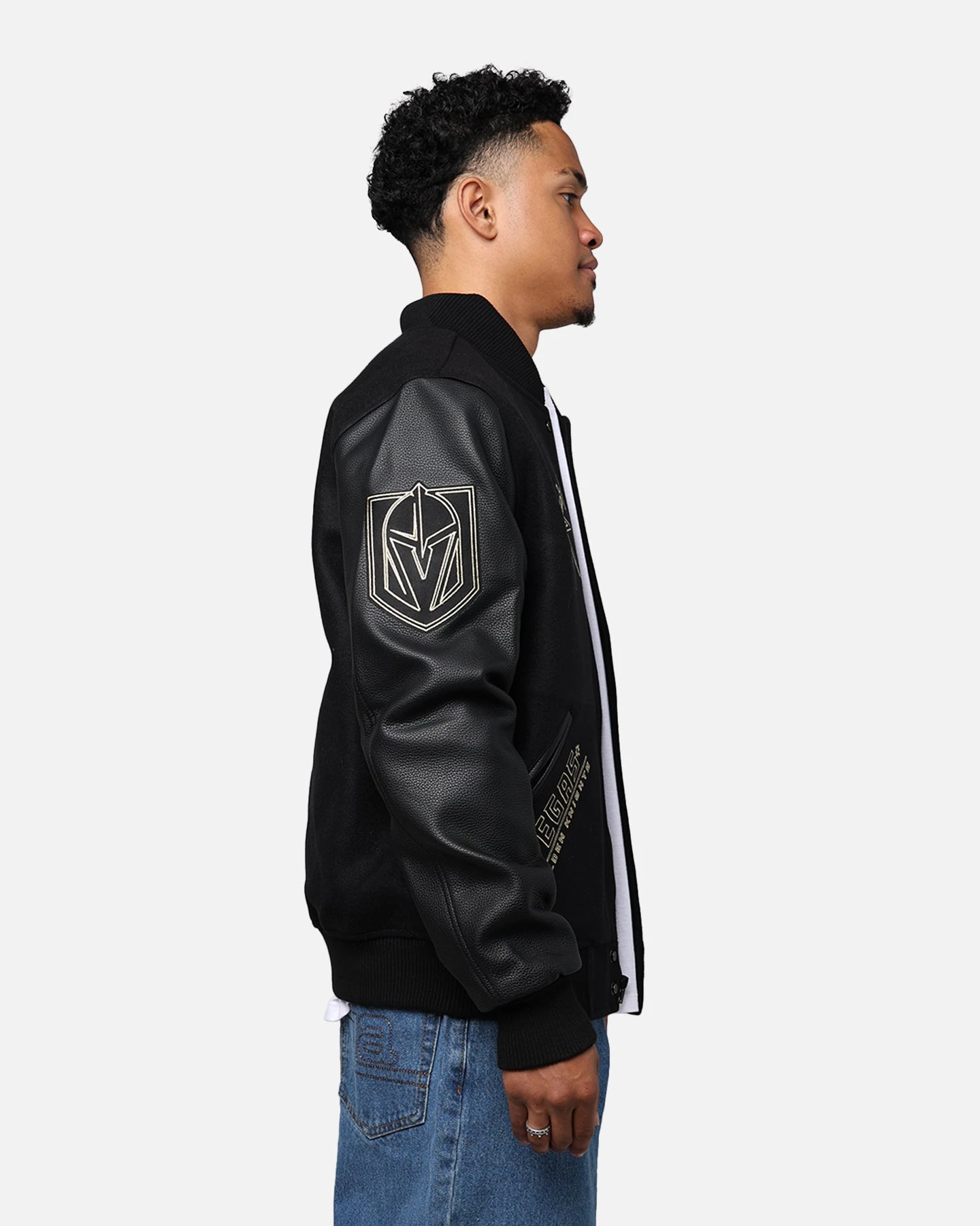 Pro Standard Vegas Golden Knights 'Black & Gold' Varsity Jacket Jet Black 6 Pro Standard Vegas Golden Knights 'Black & Gold' Varsity Jacket Jet Black - Image 6