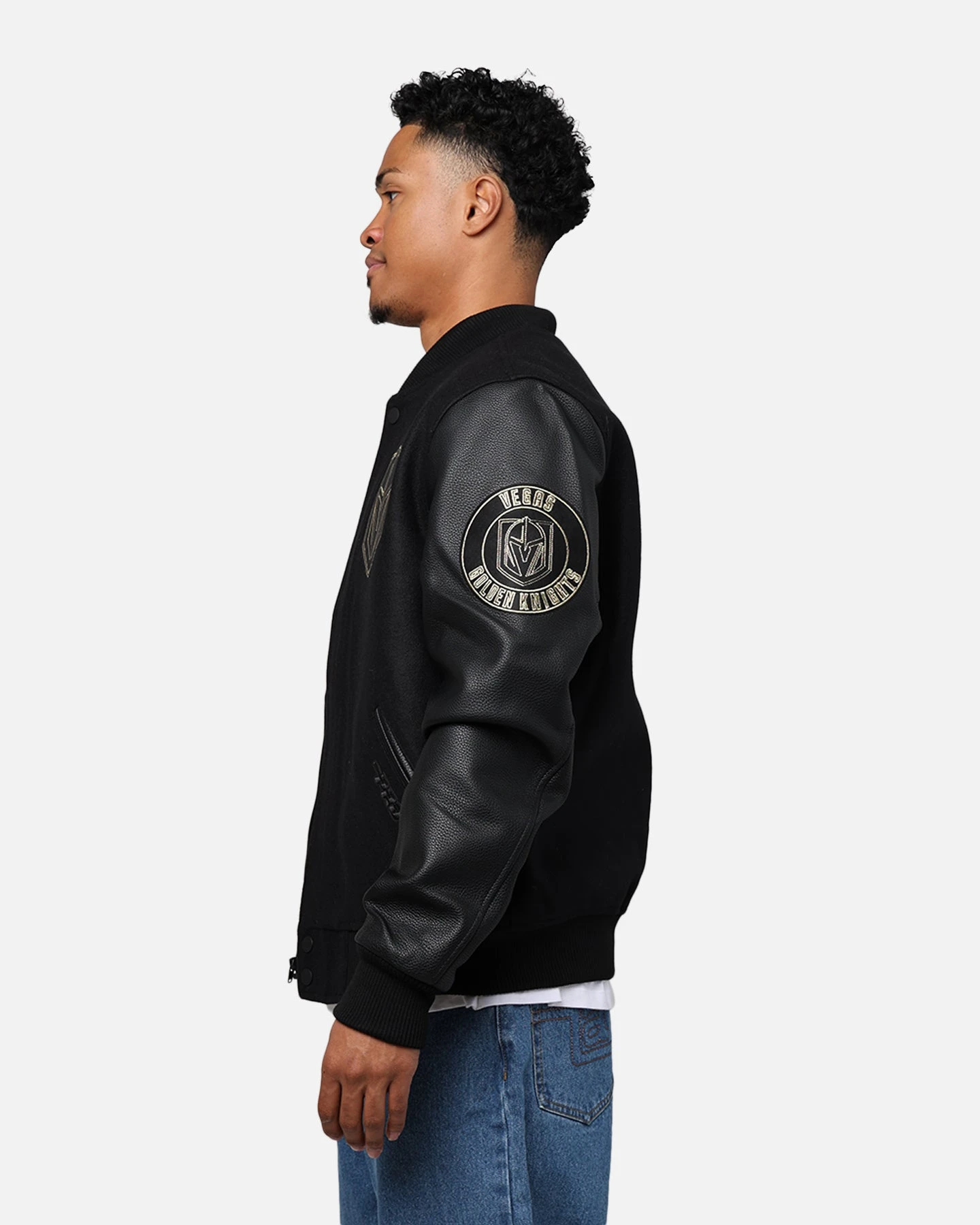 Pro Standard Vegas Golden Knights 'Black & Gold' Varsity Jacket Jet Black 7 Pro Standard Vegas Golden Knights 'Black & Gold' Varsity Jacket Jet Black - Image 7