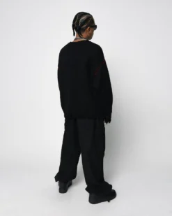 Loiter Fable Distressed Knit Sweater Black 10 Loiter Fable Distressed Knit Sweater Black -Champions Style 02045279 YB001 mens 030