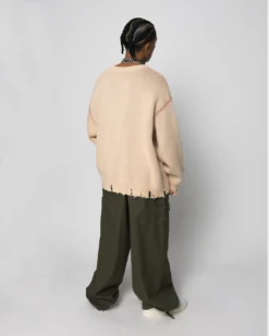 Loiter Fable Distressed Knit Sweater Stone 10 Loiter Fable Distressed Knit Sweater Stone -Champions Style 02045279 YS400 mens 040