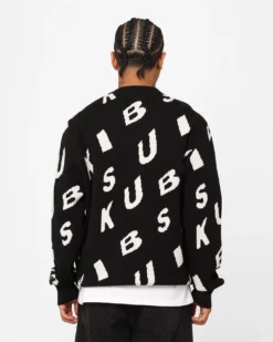 Ksubi Letters Knit Crewneck Black -Champions Style 02045418 YB001 mens 0040