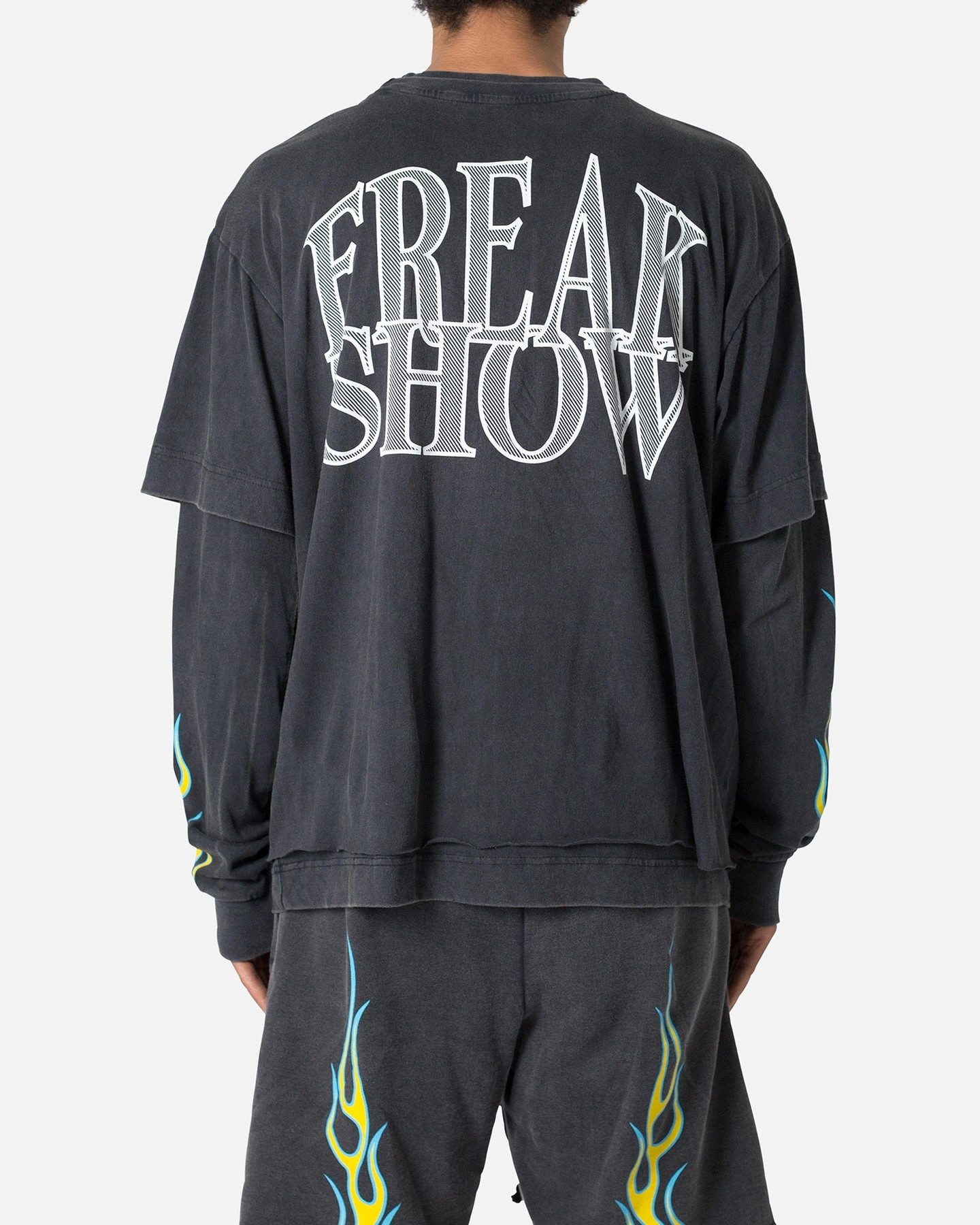 MNML Flame Double Layer Long Sleeve T-Shirt Black 2 MNML Flame Double Layer Long Sleeve T-Shirt Black - Image 2