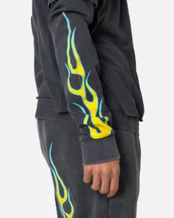 MNML Flame Double Layer Long Sleeve T-Shirt Black 12 MNML Flame Double Layer Long Sleeve T-Shirt Black -Champions Style 02047335 YB001 mens 0060