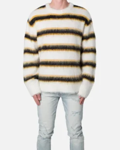 MNML Striped Mohair Sweater White