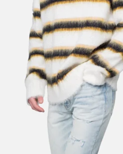 MNML Striped Mohair Sweater White -Champions Style 02047456 YW100 mens 0060