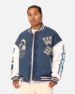Champions Style 39 American Thrift X Warner Bros. 100 Years Varsity Jacket Blue/Cream
