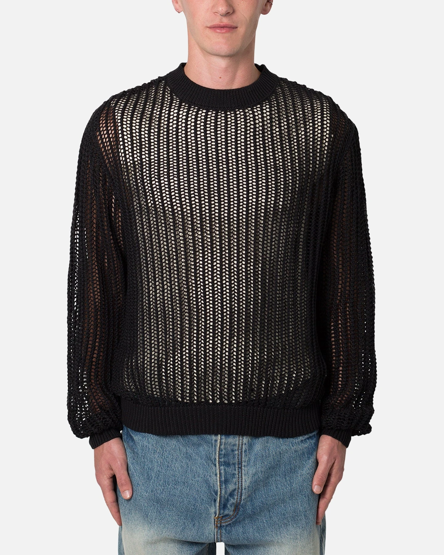 MNML Mesh Knit Sweater Black 1 MNML Mesh Knit Sweater Black