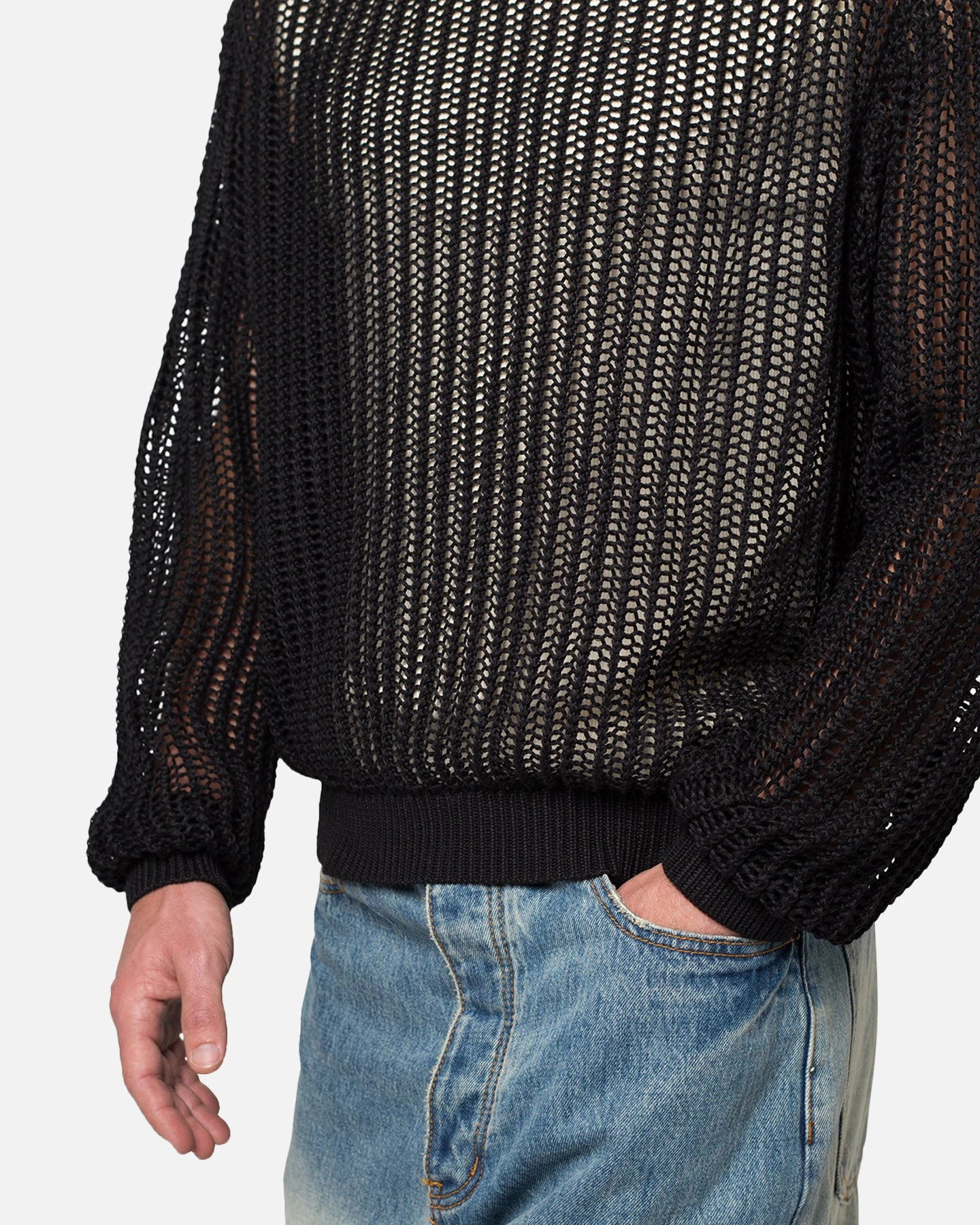 MNML Mesh Knit Sweater Black 6 MNML Mesh Knit Sweater Black - Image 6