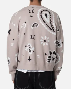 MNML Paisley Cardigan Sweater Taupe 9 MNML Paisley Cardigan Sweater Taupe -Champions Style 02048354 YT800 mens 0040