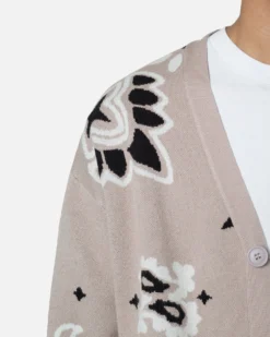 MNML Paisley Cardigan Sweater Taupe 10 MNML Paisley Cardigan Sweater Taupe -Champions Style 02048354 YT800 mens 0050