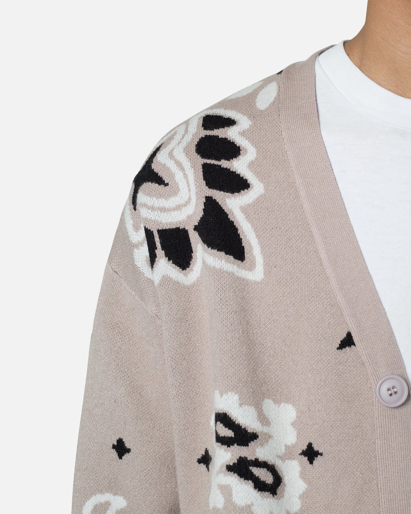 MNML Paisley Cardigan Sweater Taupe 5 MNML Paisley Cardigan Sweater Taupe - Image 5